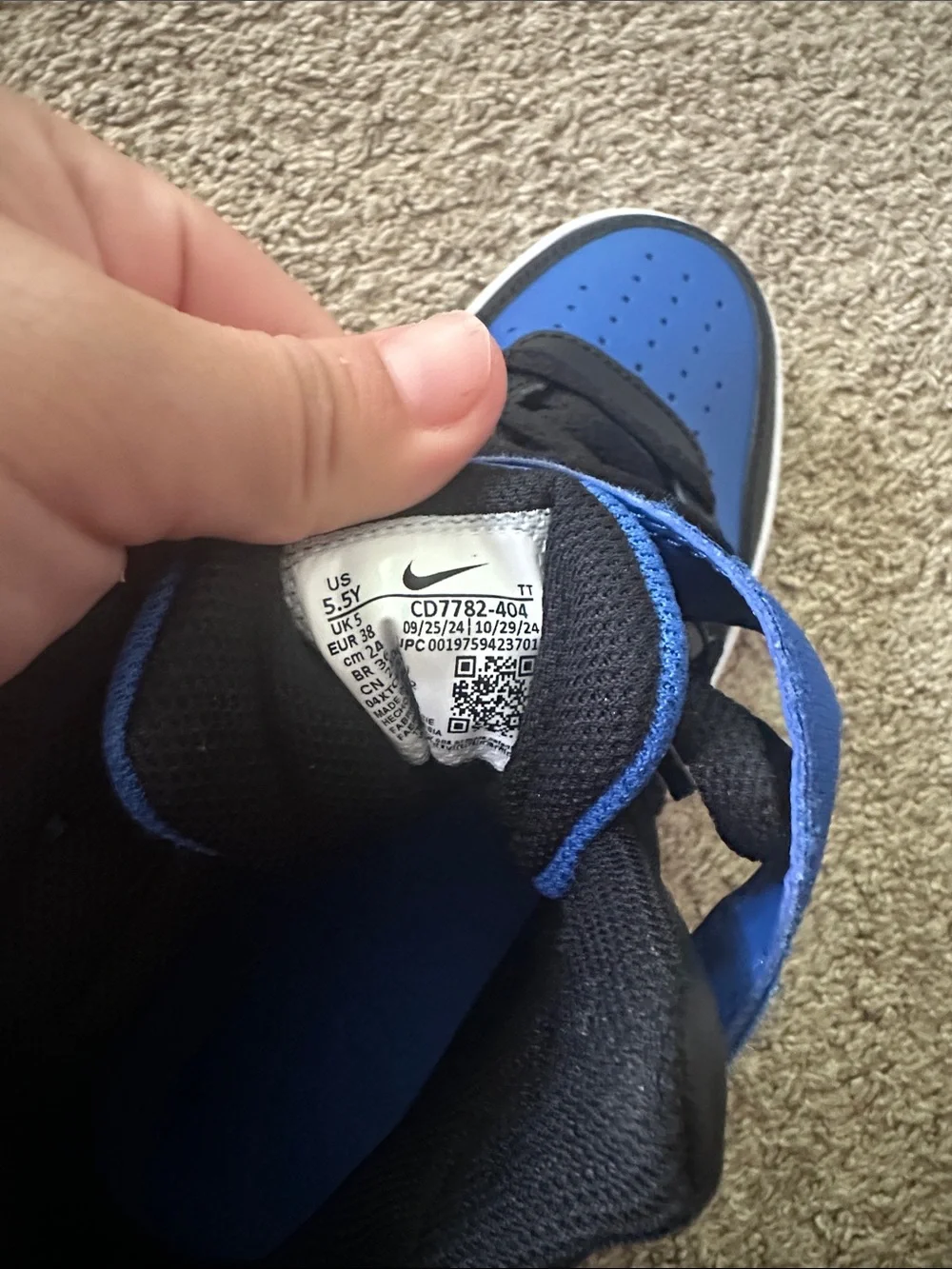 Nike Kids Royal Blue and Black High-Top Sneakers